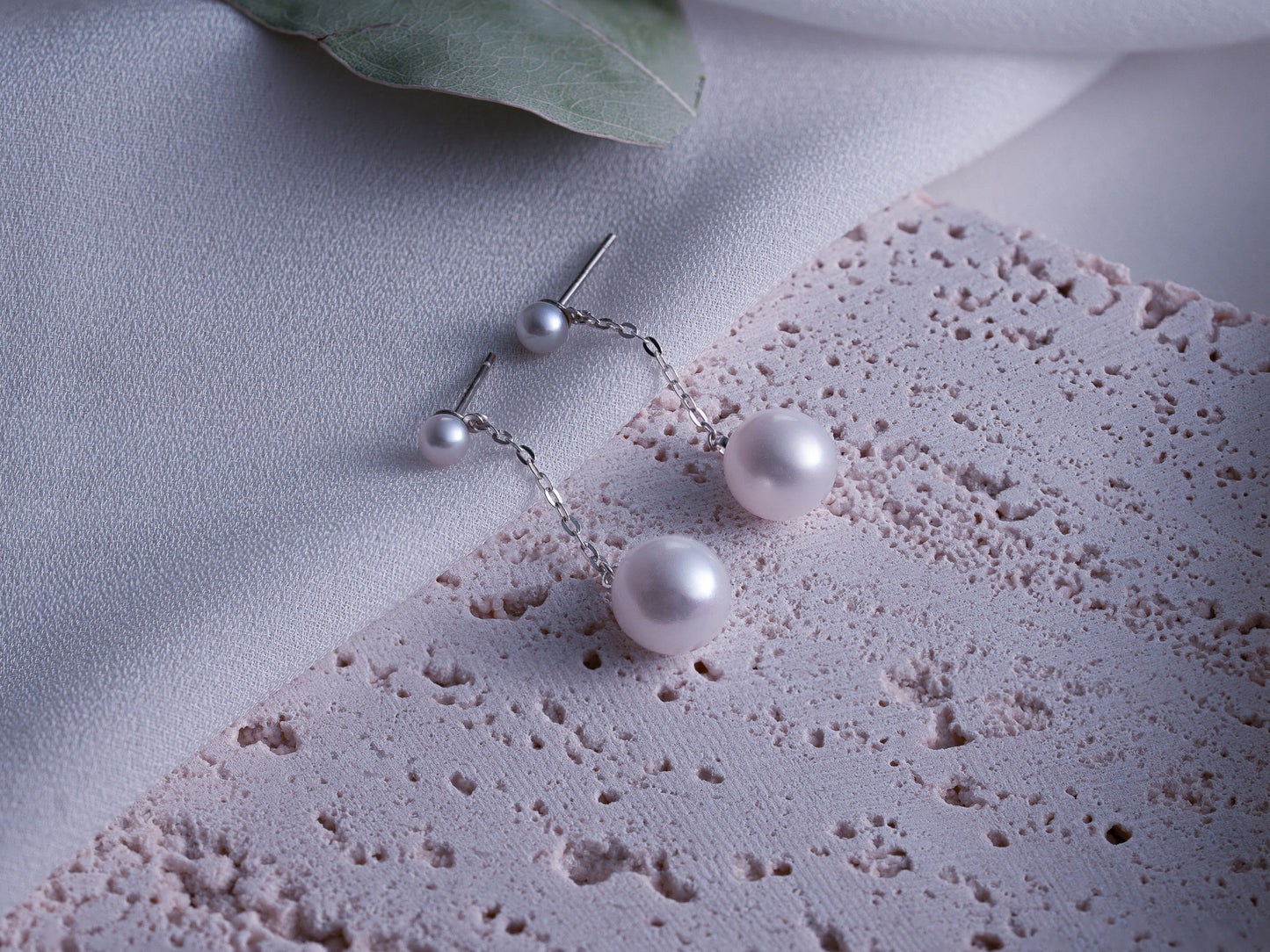 Double Pearl Drop Earrings