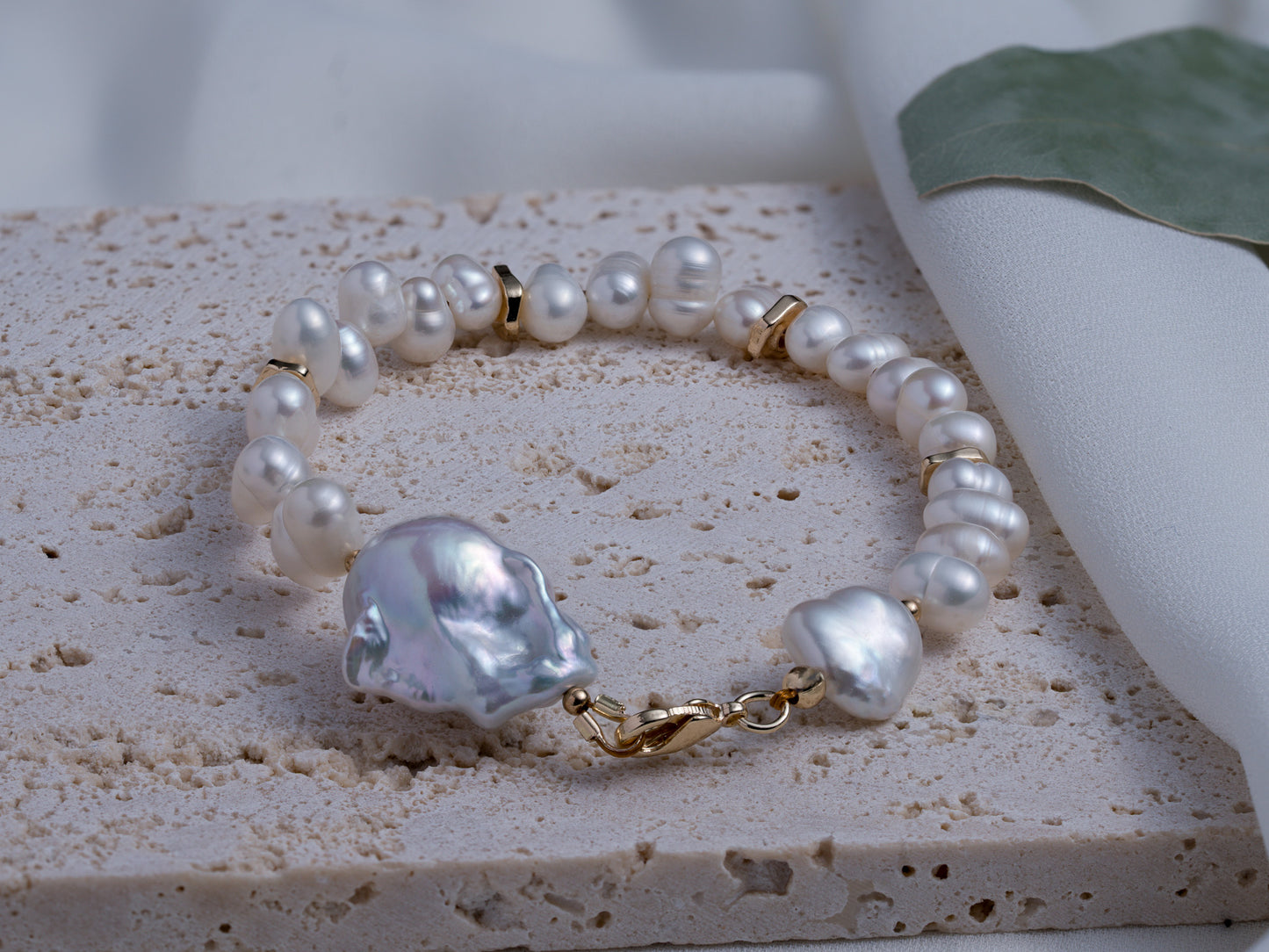 Baroque Brilliance - Mixed Pearl Bracelet