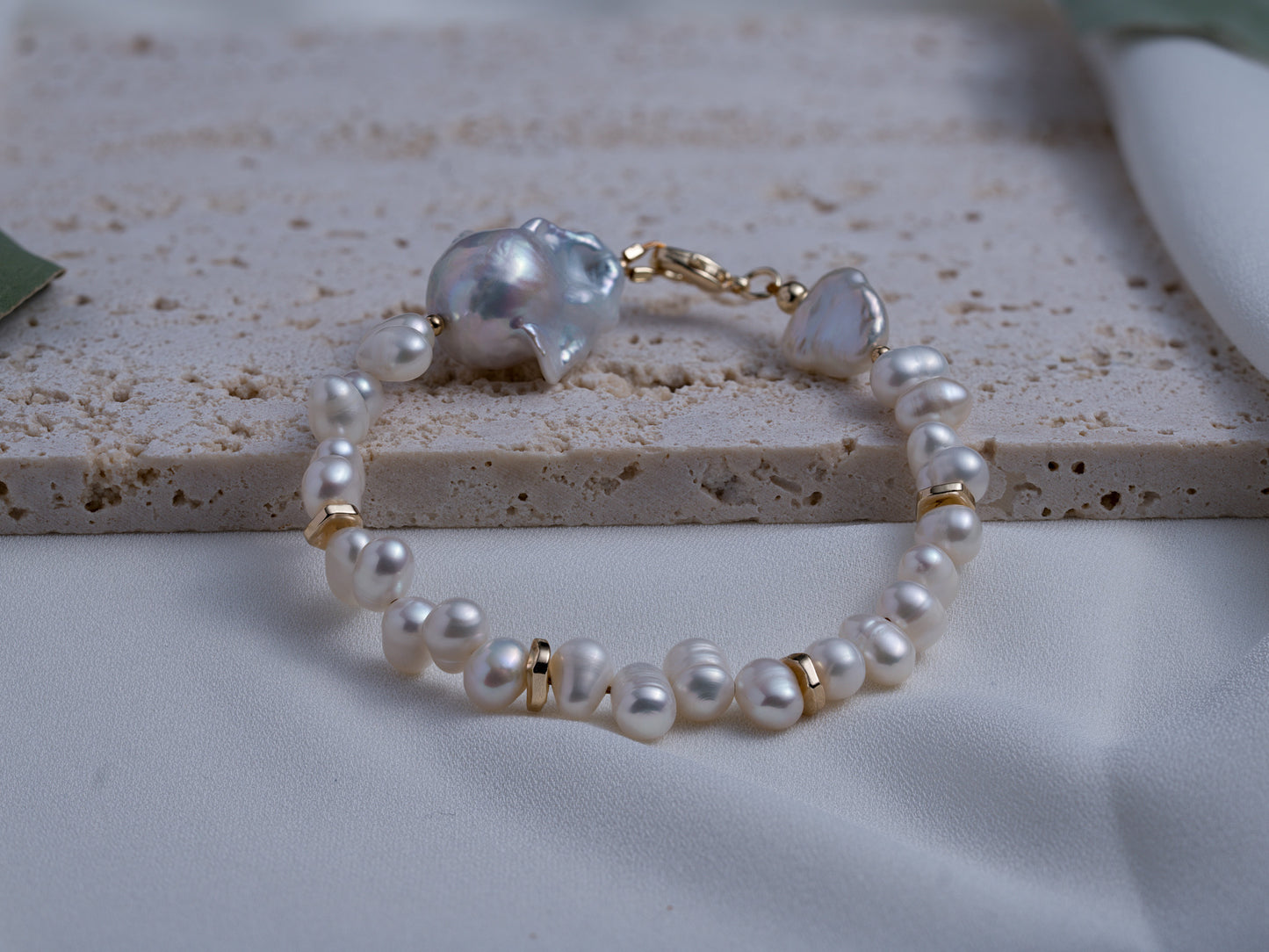 Baroque Brilliance - Mixed Pearl Bracelet