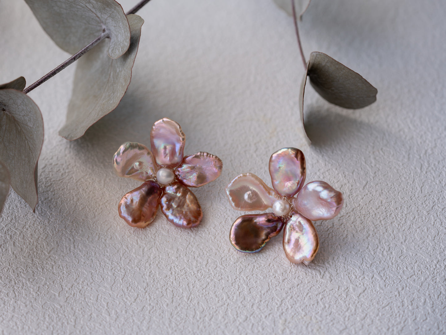 Pearl Cherry Blossom Flower Earrings