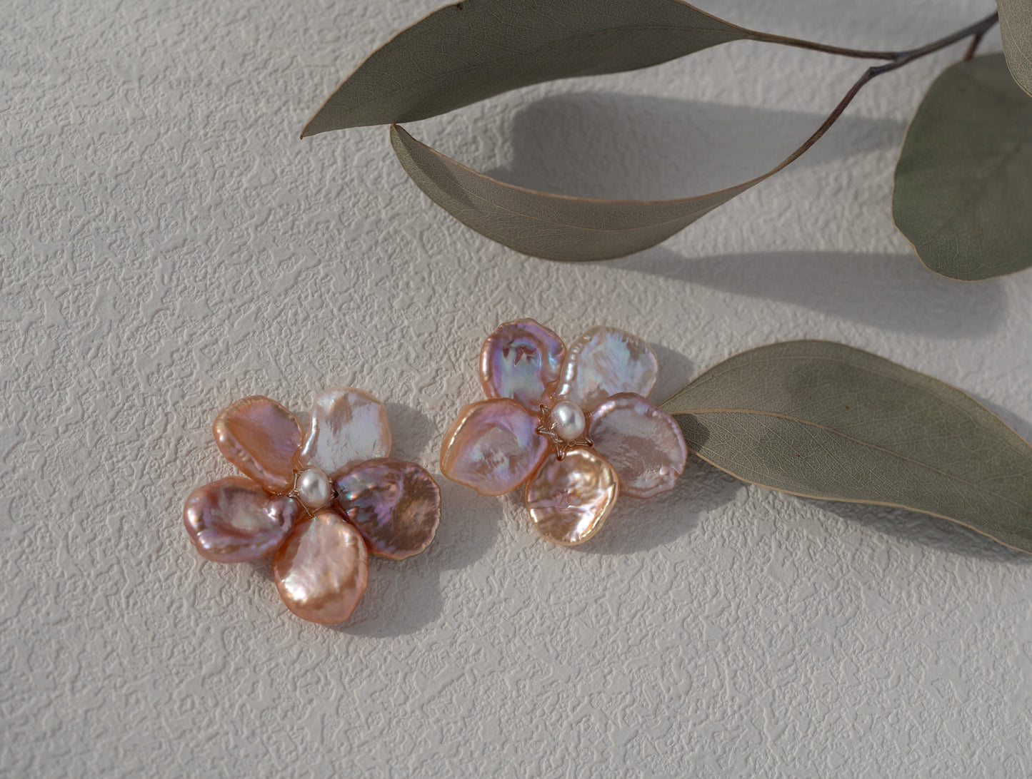 Pearl Cherry Blossom Flower Earrings
