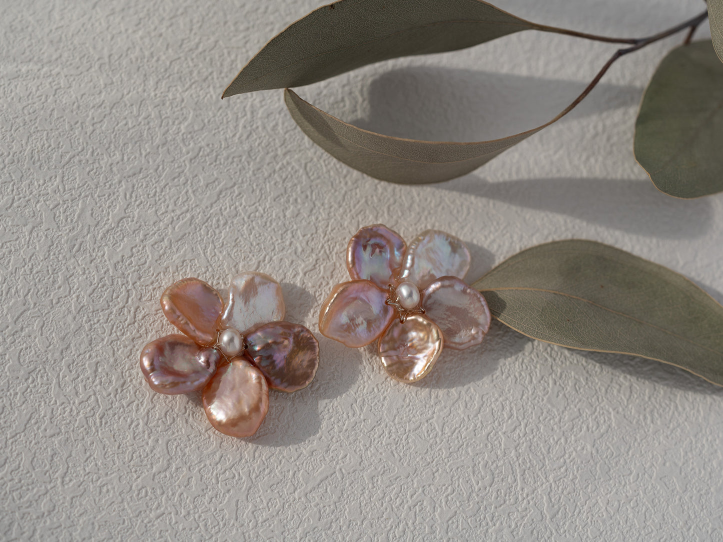 Pearl Cherry Blossom Flower Earrings