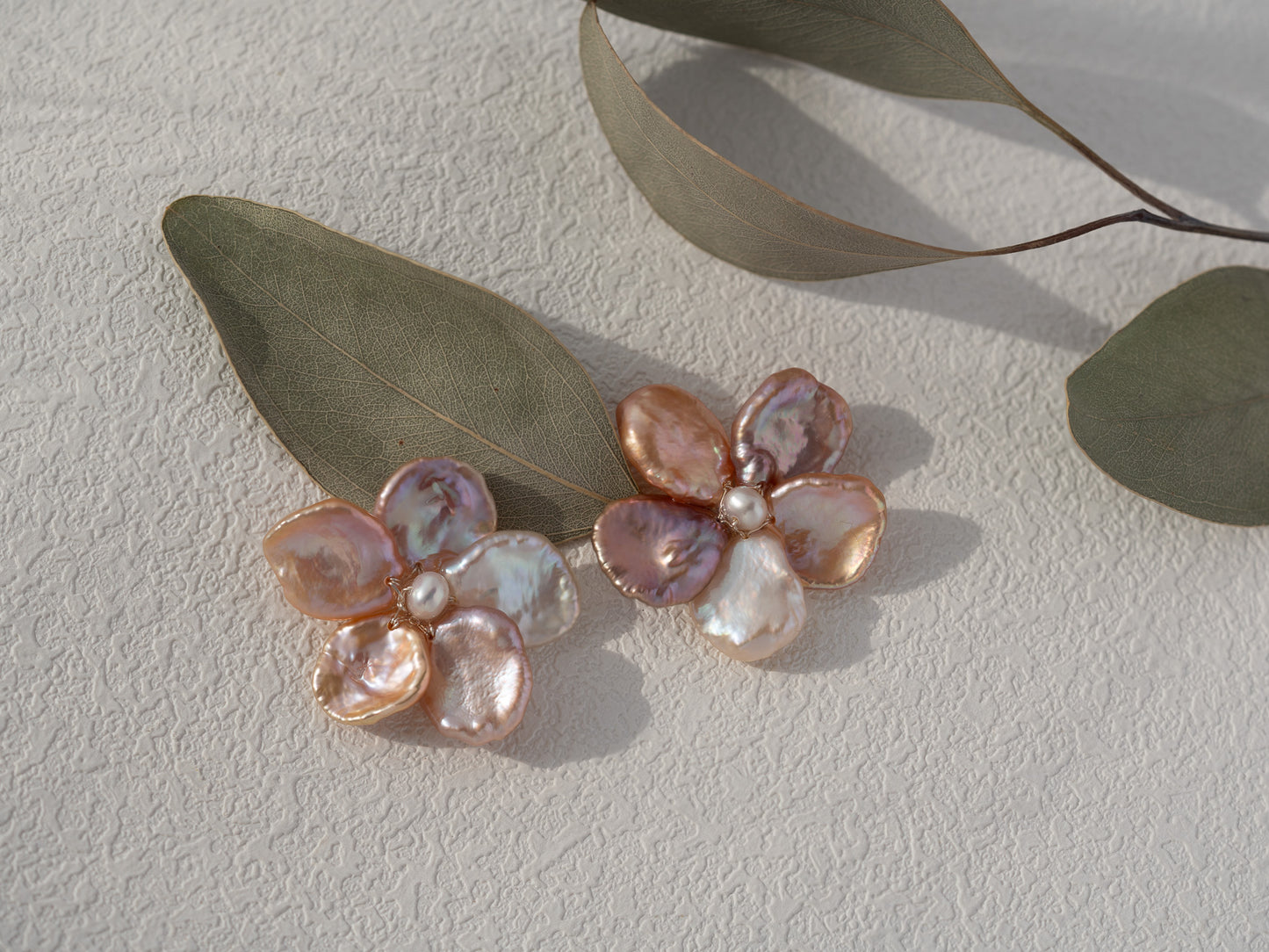 Pearl Cherry Blossom Flower Earrings