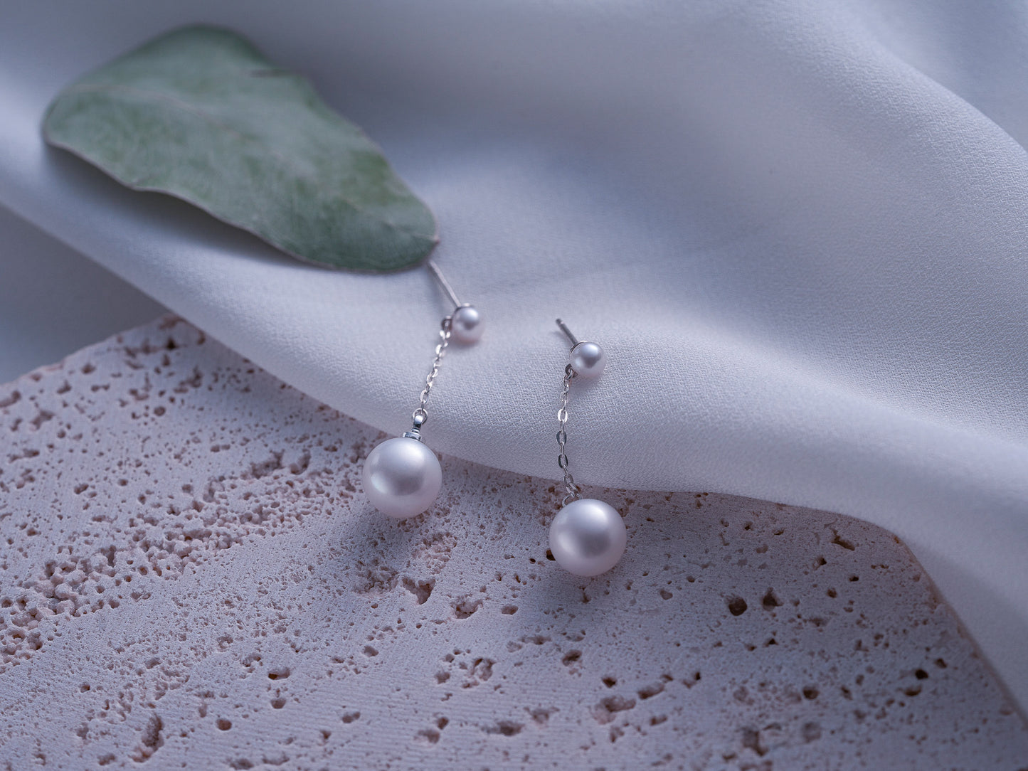 Double Pearl Drop Earrings