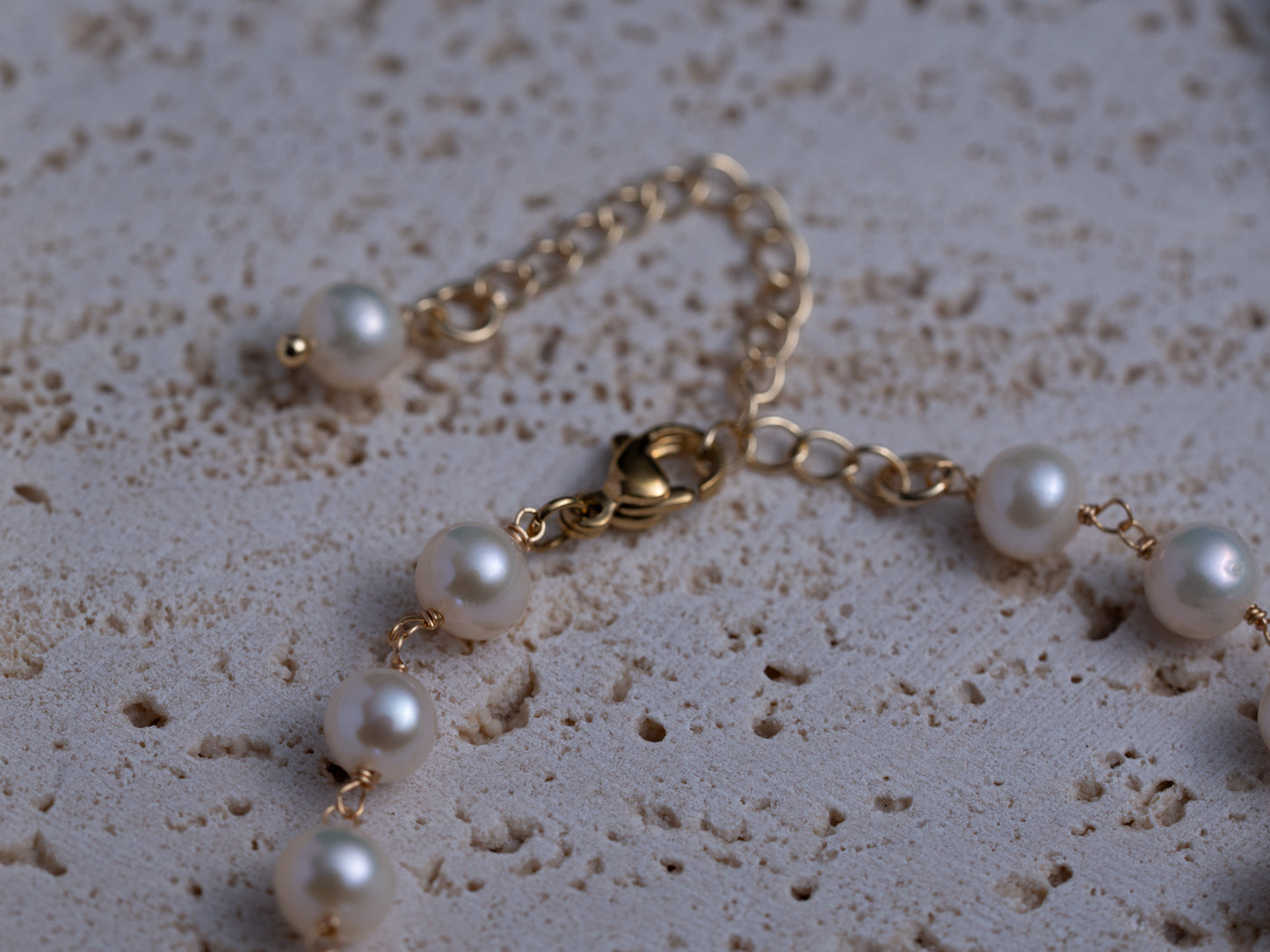 Classic Elegance: Handcrafted Adjustable Pearl Bracelet