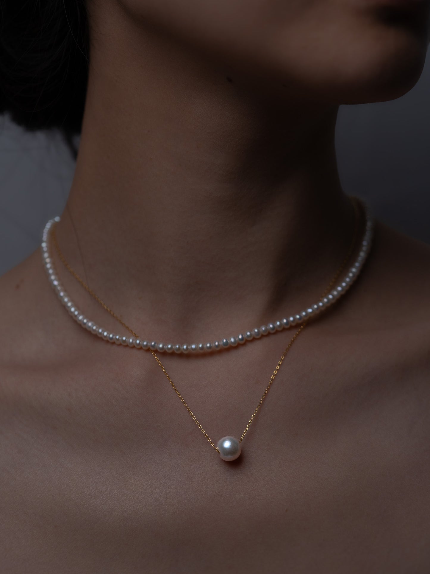 10mm Blue Pink Shimmer Pearl Pendant Necklace