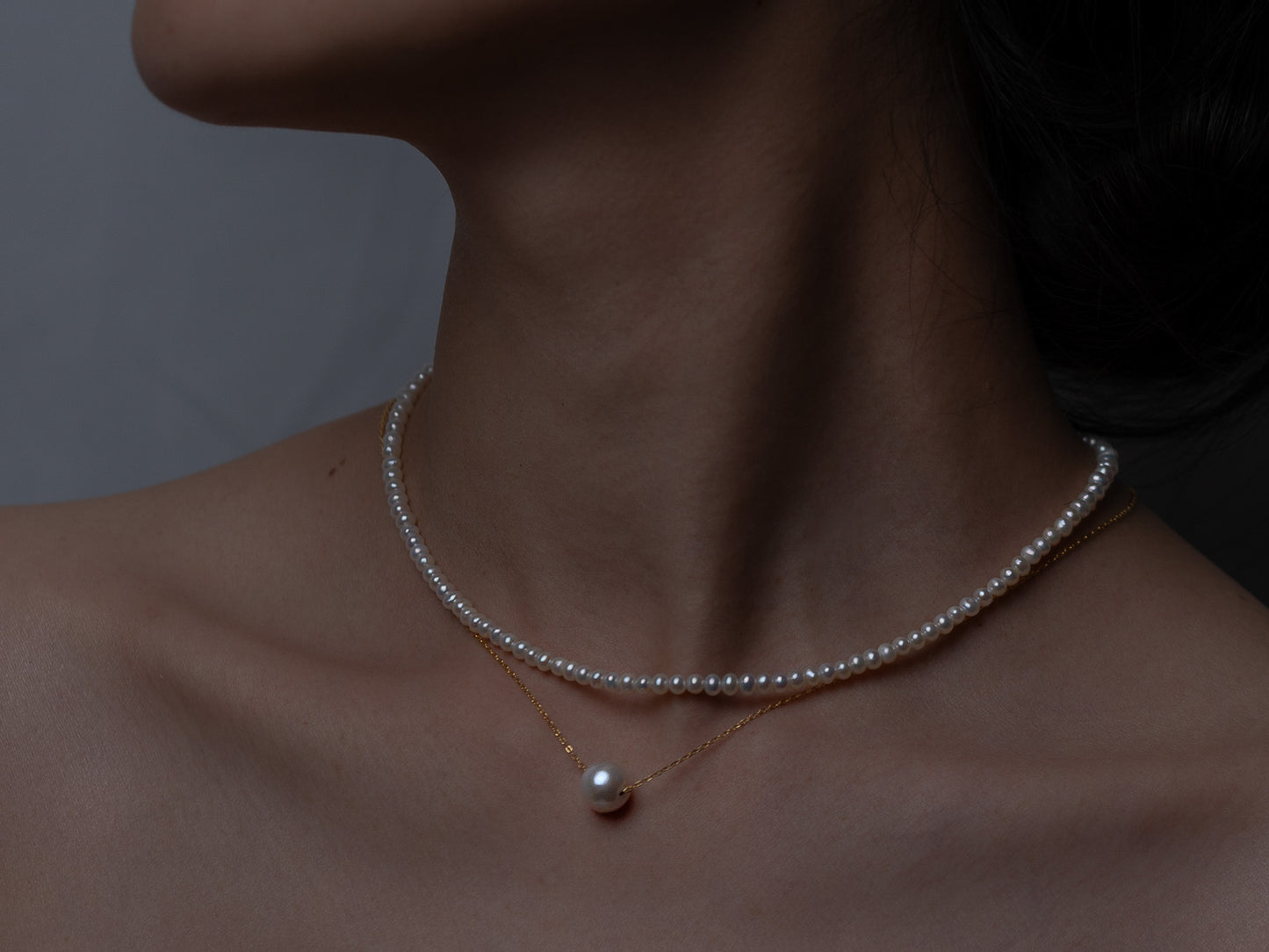 10mm Blue Pink Shimmer Pearl Pendant Necklace
