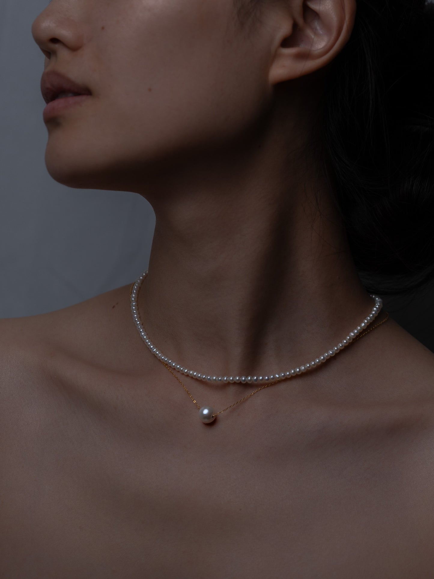 10mm Blue Pink Shimmer Pearl Pendant Necklace