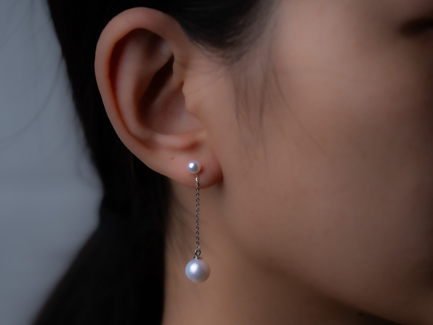 Double Pearl Drop Earrings