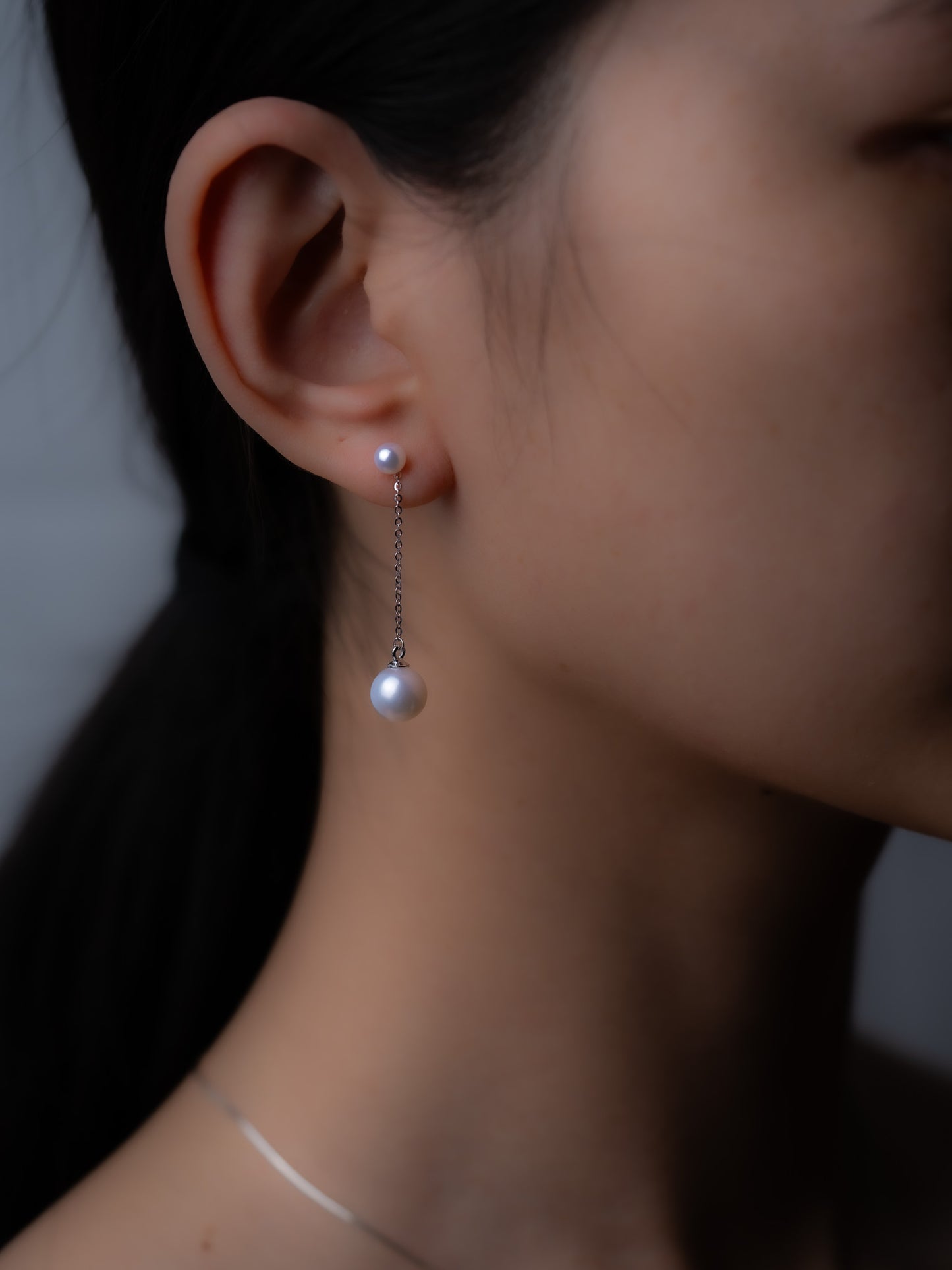 Double Pearl Drop Earrings