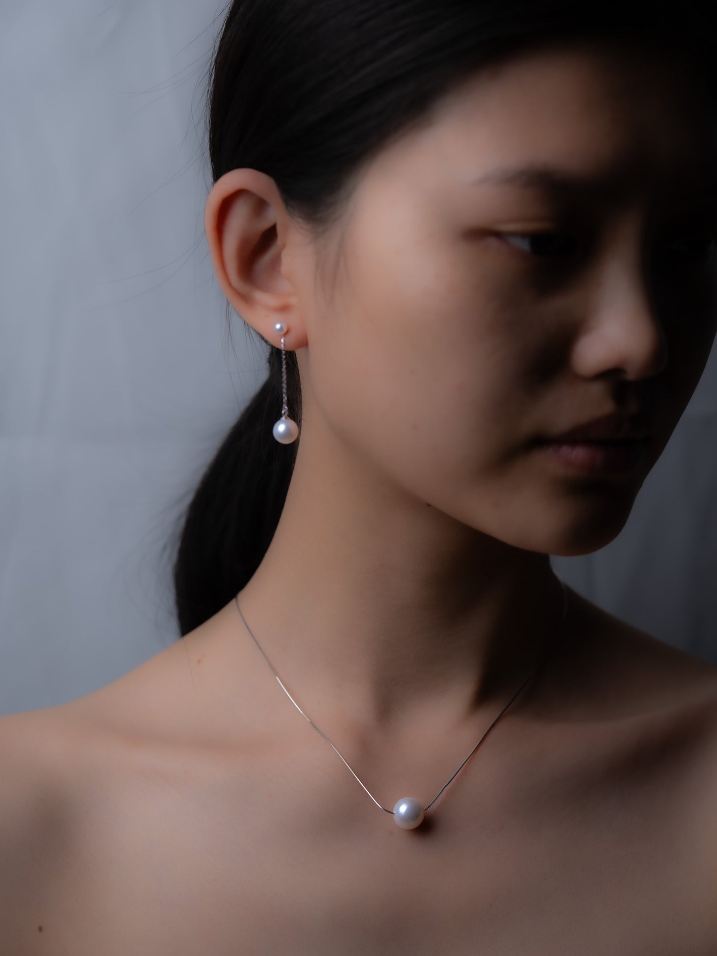 Double Pearl Drop Earrings