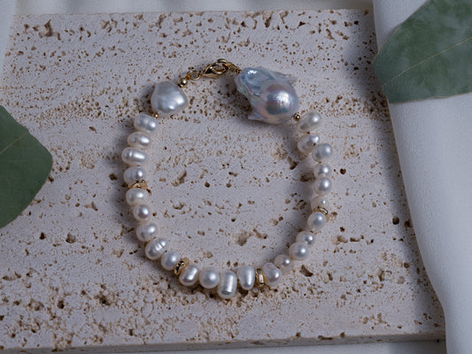 Baroque Brilliance - Mixed Pearl Bracelet