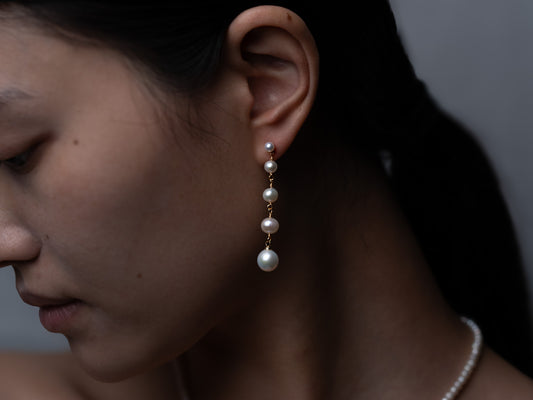 Handmade High-Quality Long Pearl Drop Earrings